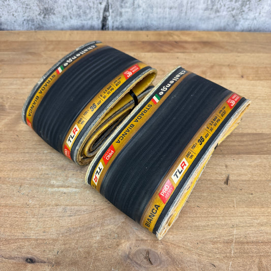 Low Mile! Pair Challenge Strada Bianca TLR 700c x 36mm Tubeless Tanwall Tires