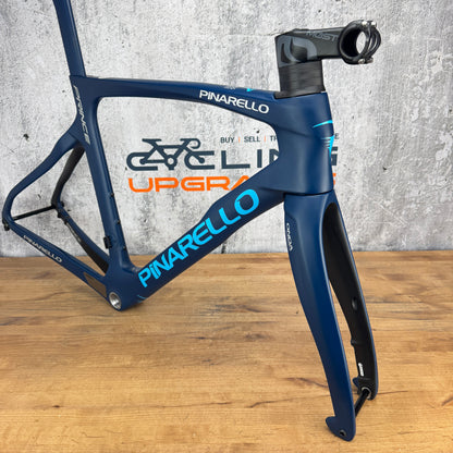 Low Mile! Pinarello Prince 53cm Carbon Disc Brake Frameset 700c Blue Steel 2422g