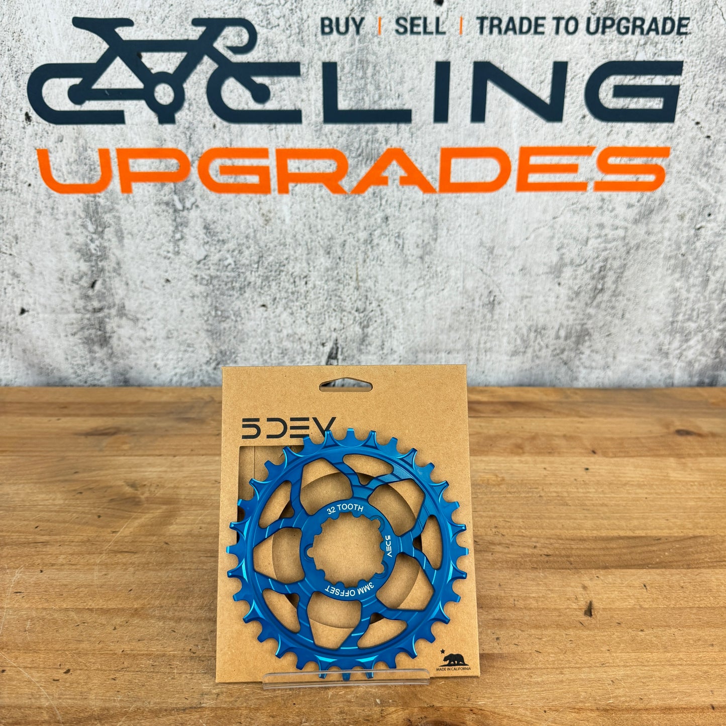 New! 5DEV 1x 32t T-Type 3mm Offset 3-bolt SRAM Direct Mount Blue Chainring 57g