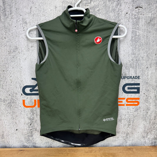 Light Use! Castelli Perfetto Large Green Gore-Tex Cycling Vest w/ Pockets
