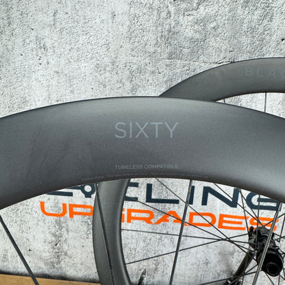 2024 Black Inc Sixty Carbon Tubeless Disc Brake Wheelset 700c 1638g