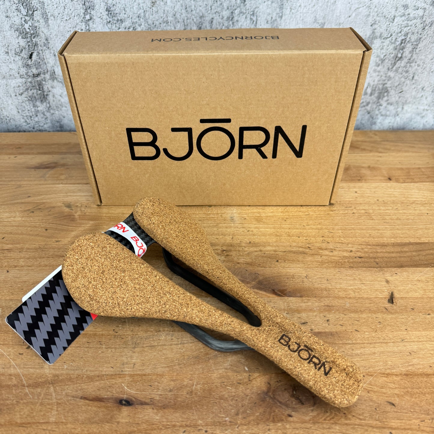 New! Bjorn Cycles Probka Cork Padded 143mm 7x9mm Carbon Rail Bike Saddle 107g