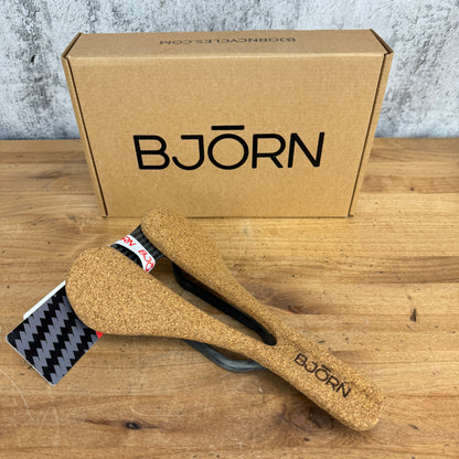 New! Bjorn Cycles Probka Cork Padded 143mm 7x9mm Carbon Rail Bike Saddle 107g