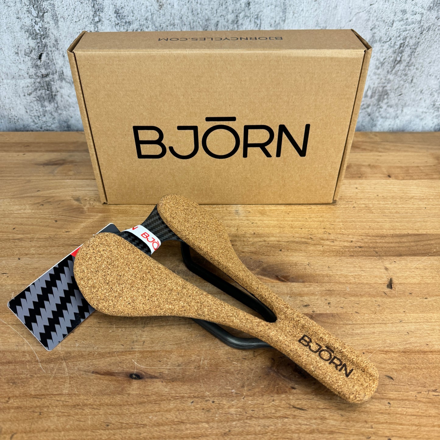 New! Bjorn Cycles Probka Cork Padded 155mm 7x9mm Carbon Rail Bike Saddle 107g