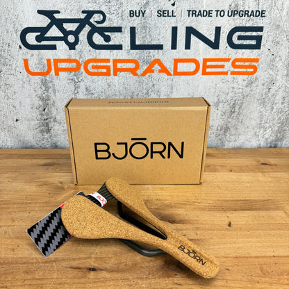 New! Bjorn Cycles Probka Cork Padded 155mm 7x9mm Carbon Rail Bike Saddle 107g