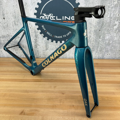 Ridden Once! 2025 Colnago G4-X Ice Blue Size 48 (53.9cm TT) Carbon Disc Frameset