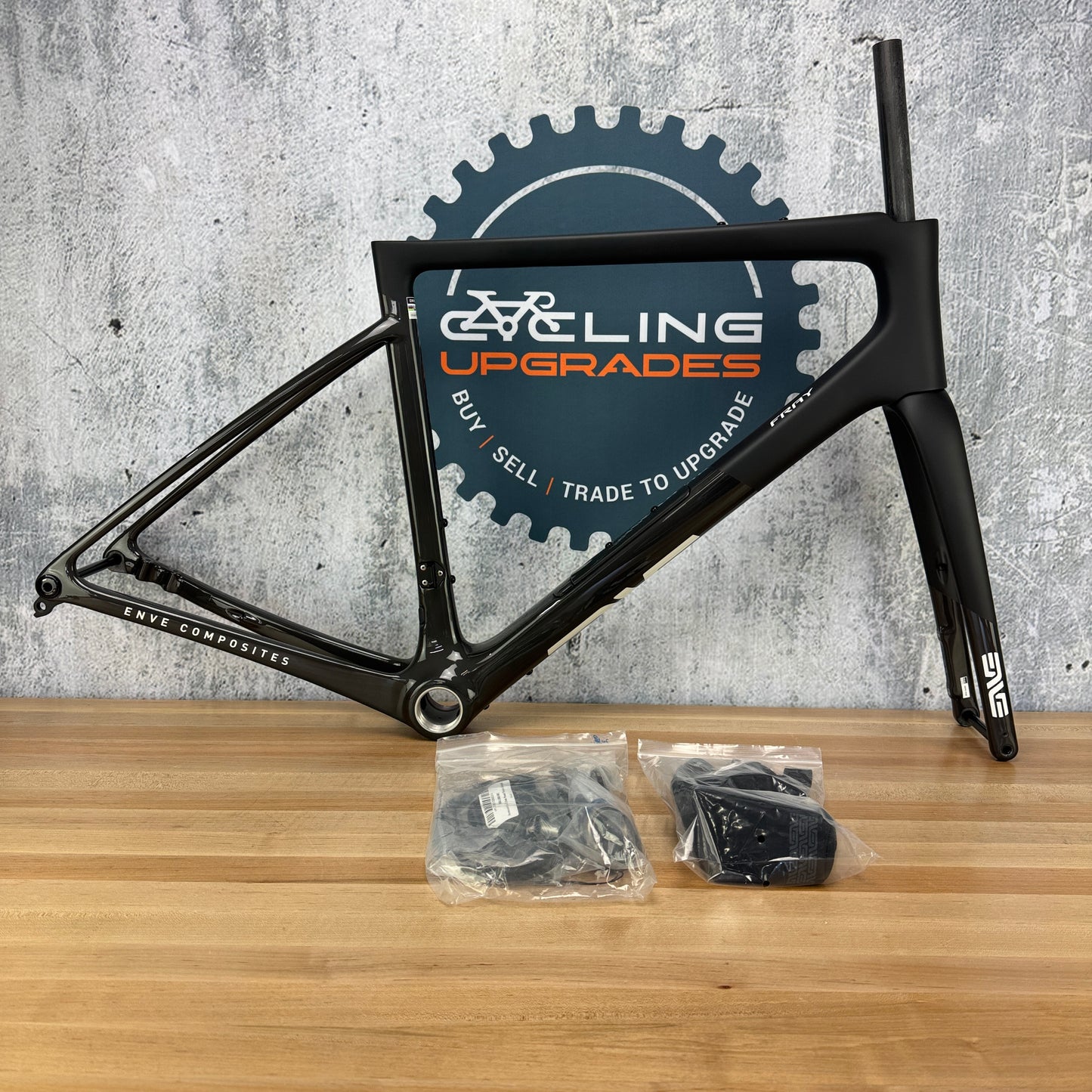 New! Enve Fray Clear Smoke 56cm Carbon Disc Brake Bike Frameset 700c 1475g