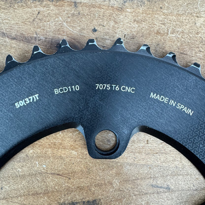 Low Mile! Rotor Aero Round 12-Spd AXS 50/37t 110mm 4-Bolt BCD Chainring Set 183g