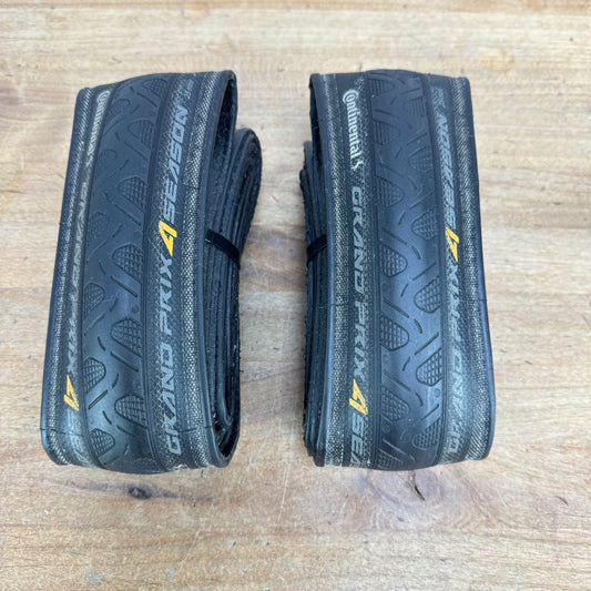 Low Mile! Continental Grand Prix 4 Season Black 700c x 25mm Clincher Tires