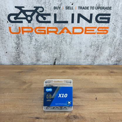 New! KMC X10 116 Links 10-Speed Silver/Black Bike Chain w/ Missing Link
