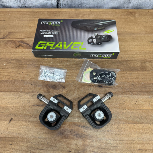Low Mile! Magped Gravel Titanium Spindle Magnetic Bike Pedals + Cleats