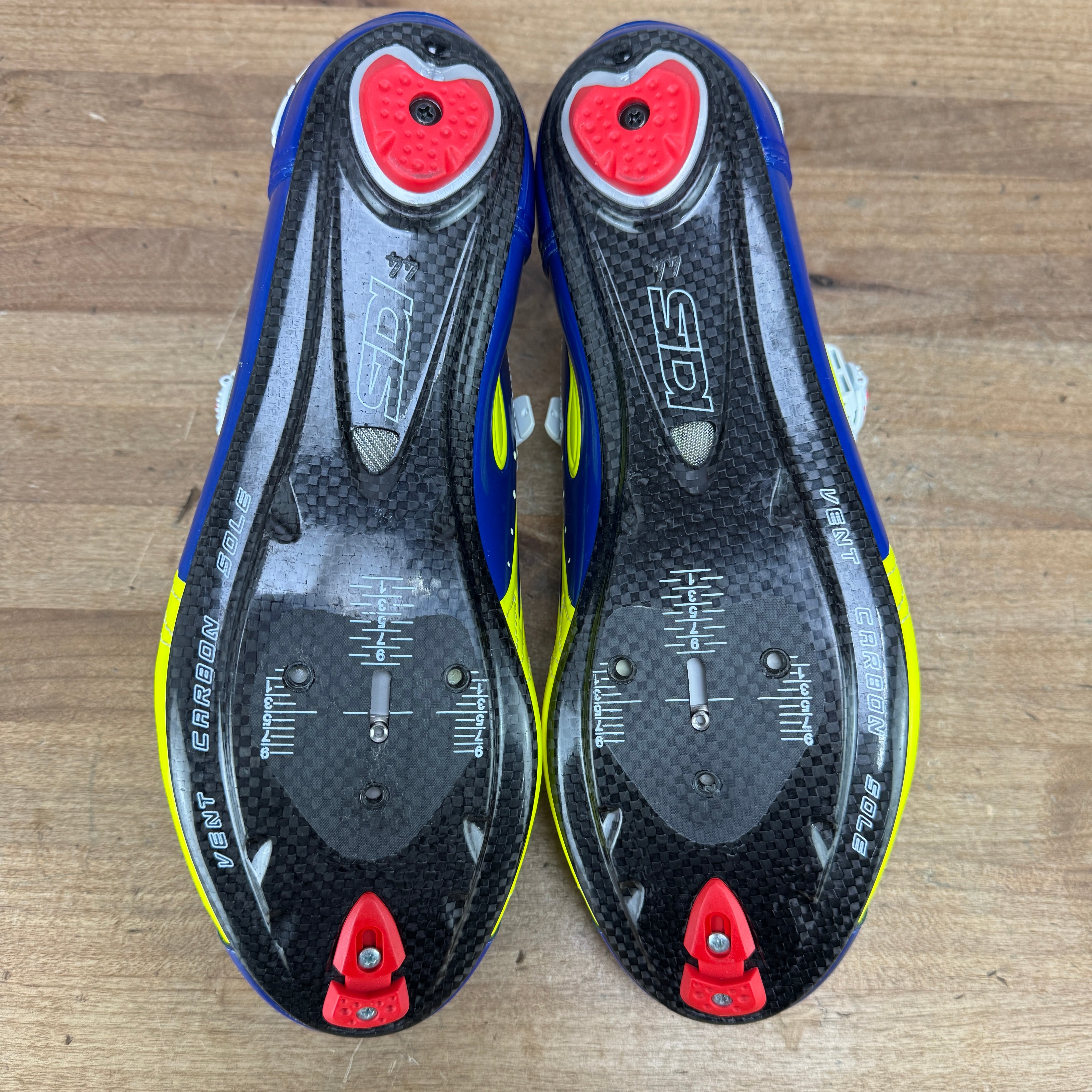 Worn Once! Sidi Wire Carbon Vernice Fluro Yellow/Blue 2012 EU 44