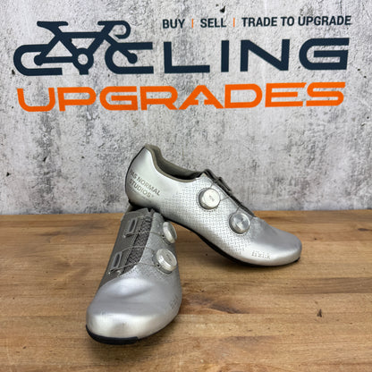 Worn Once! Fizik Mechanism x PAS Normal EU 42 Road 3-Bolt Silver Cycling Shoes