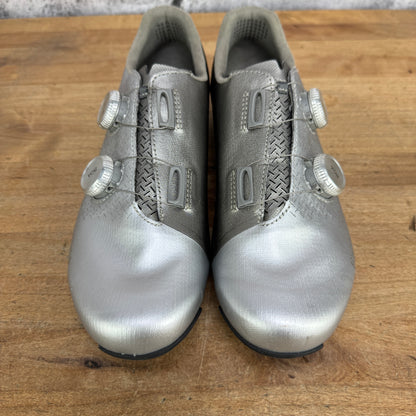 Worn Once! Fizik Mechanism x PAS Normal EU 42 Road 3-Bolt Silver Cycling Shoes