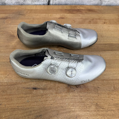 Worn Once! Fizik Mechanism x PAS Normal EU 42 Road 3-Bolt Silver Cycling Shoes