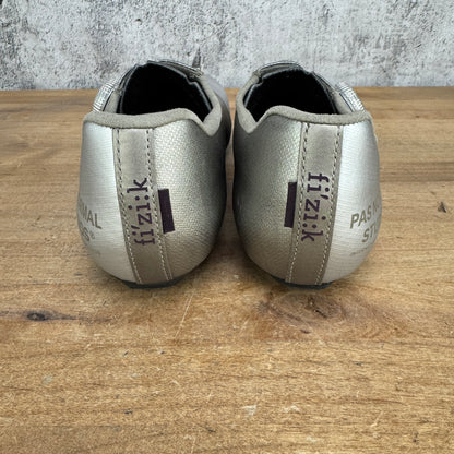 Worn Once! Fizik Mechanism x PAS Normal EU 42 Road 3-Bolt Silver Cycling Shoes