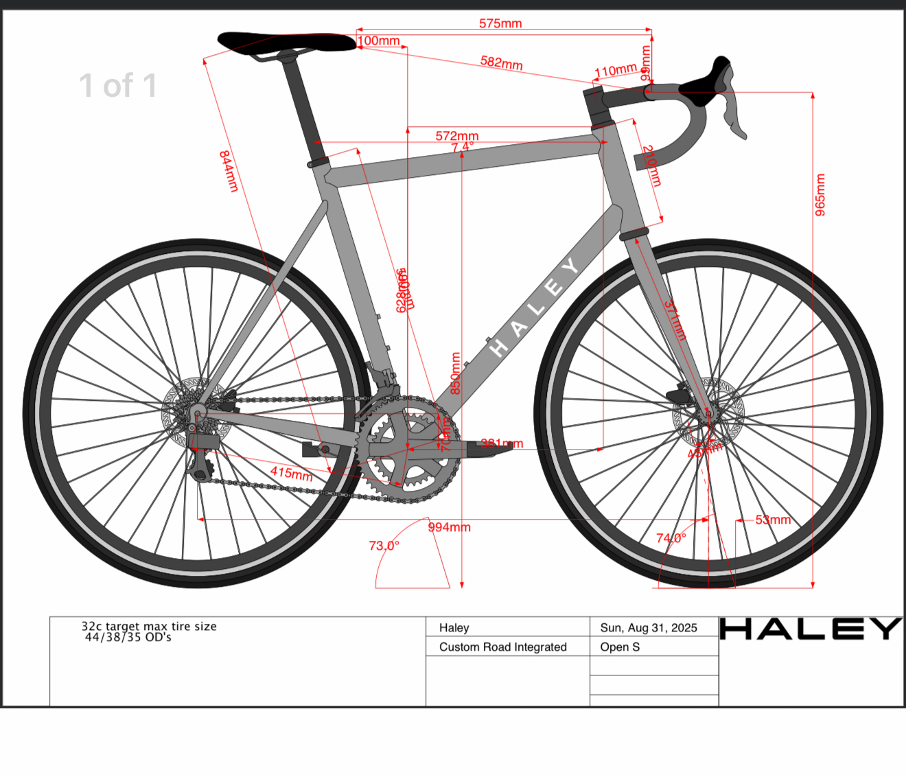 New! 2025 Haley Strada Miami Vice 57cm Titanium Disc Frameset 700c 2508g