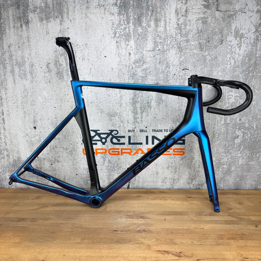 2021 Basso Diamante SV 61cm Carbon Disc Frameset Matt Aurora + Levita Barstem