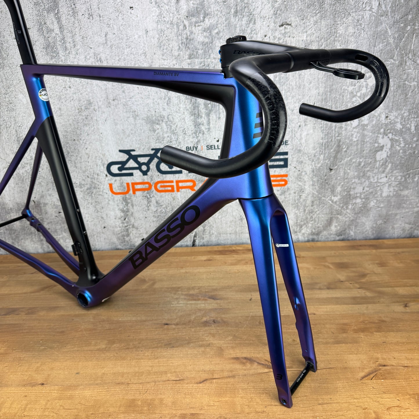 2021 Basso Diamante SV 61cm Carbon Disc Frameset Matt Aurora + Levita Barstem