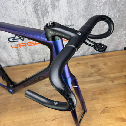 2021 Basso Diamante SV 61cm Carbon Disc Frameset Matt Aurora + Levita Barstem