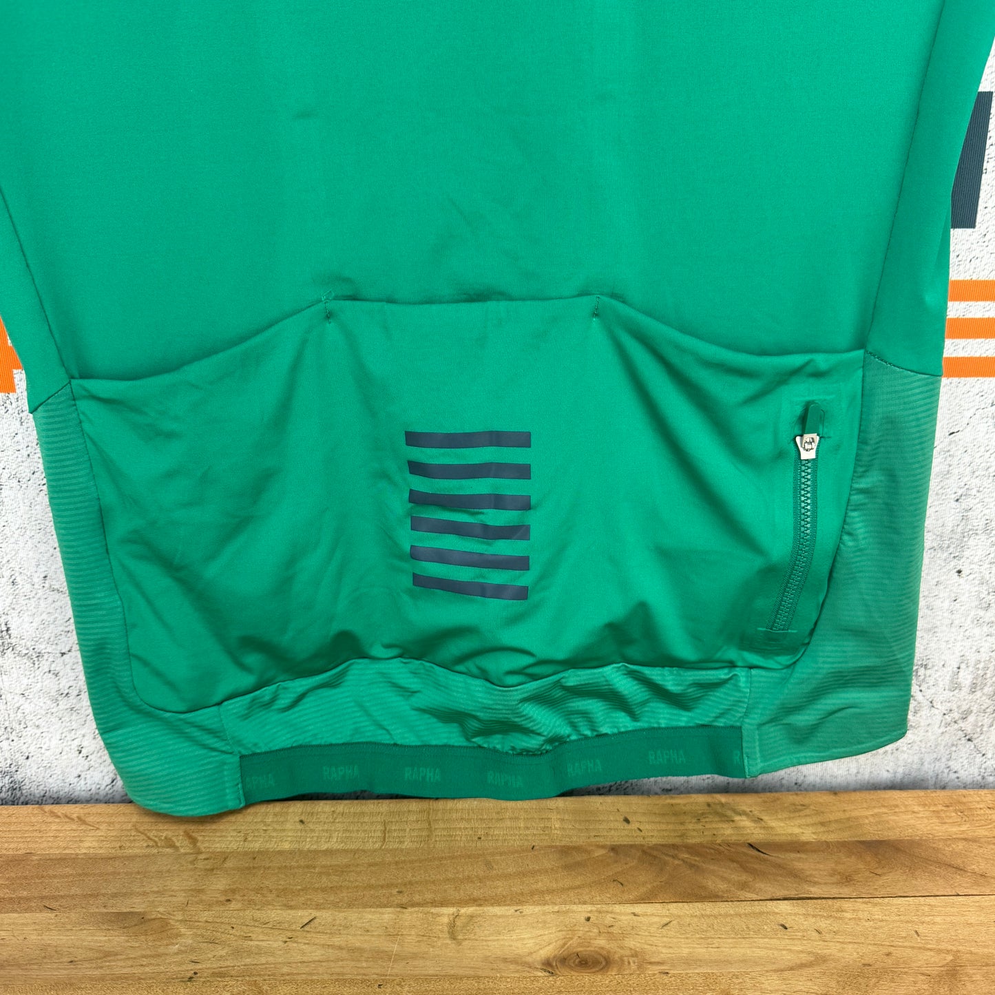 Light Use! Rapha Pro Team Men's Large Green Short Sleeve Cycling Jersey