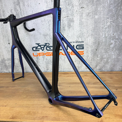 2021 Basso Diamante SV 61cm Carbon Disc Frameset Matt Aurora + Levita Barstem