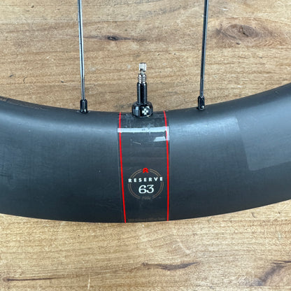 Low Mile! Reserve 52/63 Zipp ZR1 Hubs Carbon Tubeless Disc Wheelset 700c 1622g