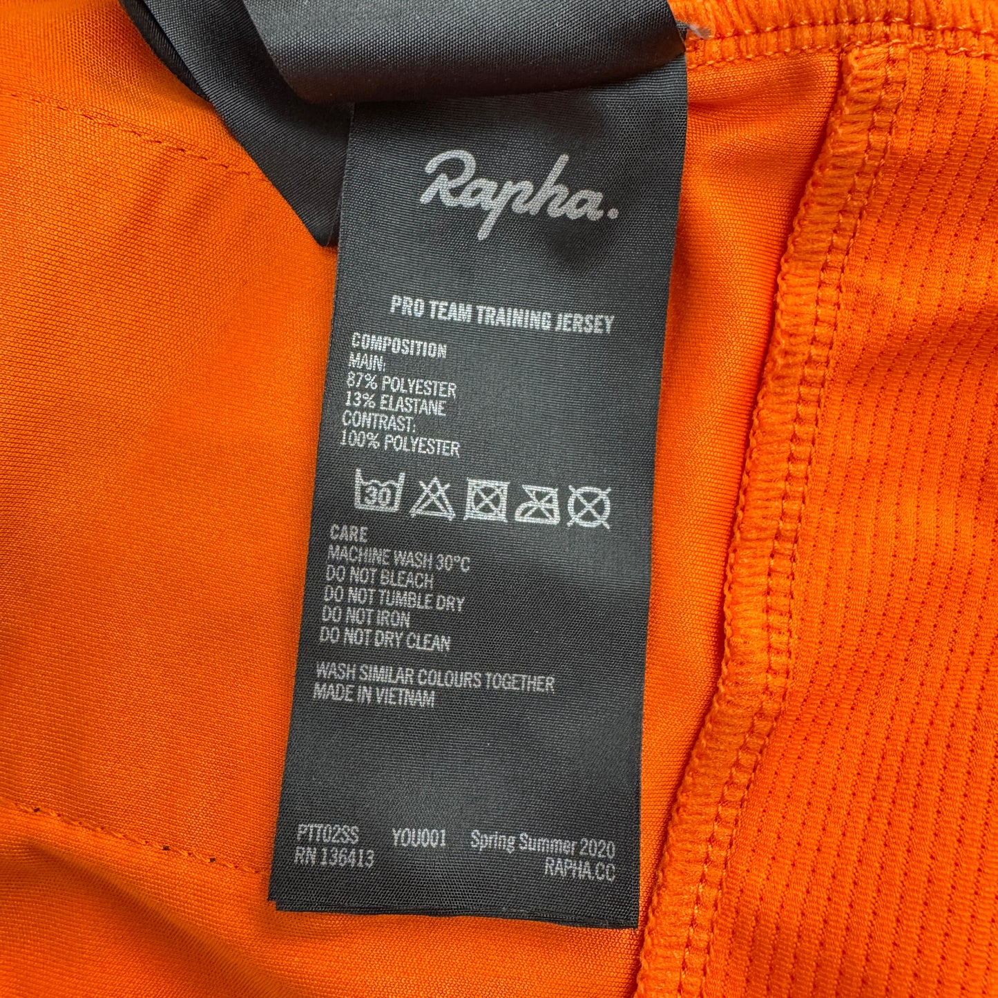 Rapha Pro Team Training Men's Small Orange Short Sleeve Cycling Jersey