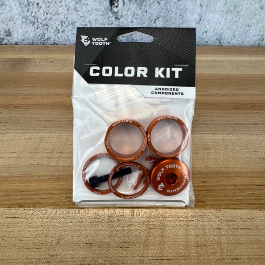 New! Wolf Tooth Anodized Color Kit Bike Stem Spacers Orange Headset MSRP $37