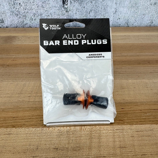 New! Wolf Tooth Alloy Anodized Orange Bike Handlebar End Plugs MSRP $25
