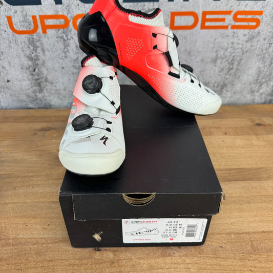 New! Specialized S-Works Ares 43 EU 9.6 US White/Red 3-Bolt Road Cycling Shoes