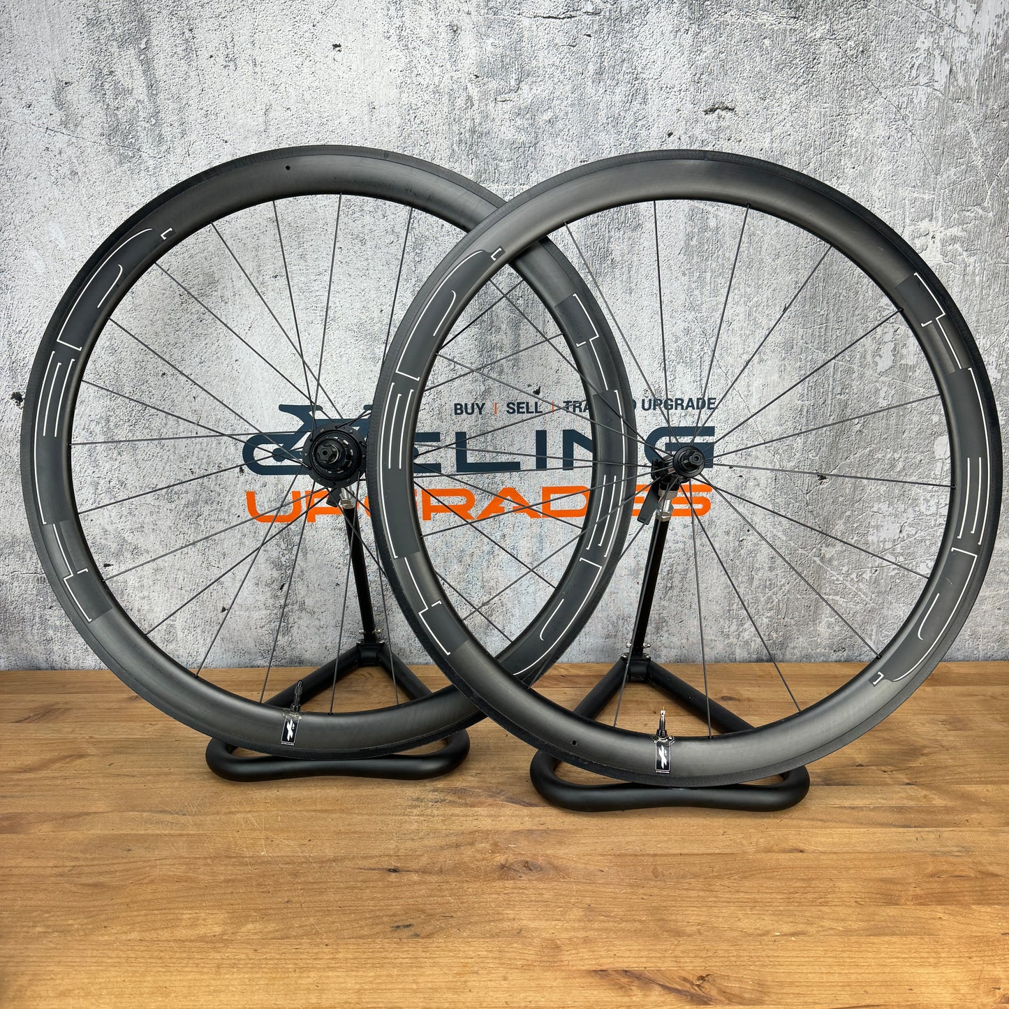 HED Jet Plus RC4 Black Carbon Tubeless Rim Brake Road Bike Wheelset 700c 1662g