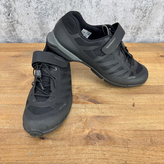 Ridden Once! Shimano MT5 44 EU Black 2-Bolt MTB/Gravel Bike Shoes w/ Laces