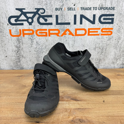 Ridden Once! Shimano MT5 44 EU Black 2-Bolt MTB/Gravel Bike Shoes w/ Laces