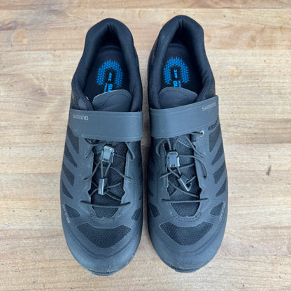 Ridden Once! Shimano MT5 44 EU Black 2-Bolt MTB/Gravel Bike Shoes w/ Laces