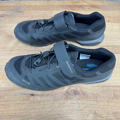 Ridden Once! Shimano MT5 44 EU Black 2-Bolt MTB/Gravel Bike Shoes w/ Laces