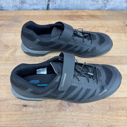 Ridden Once! Shimano MT5 44 EU Black 2-Bolt MTB/Gravel Bike Shoes w/ Laces