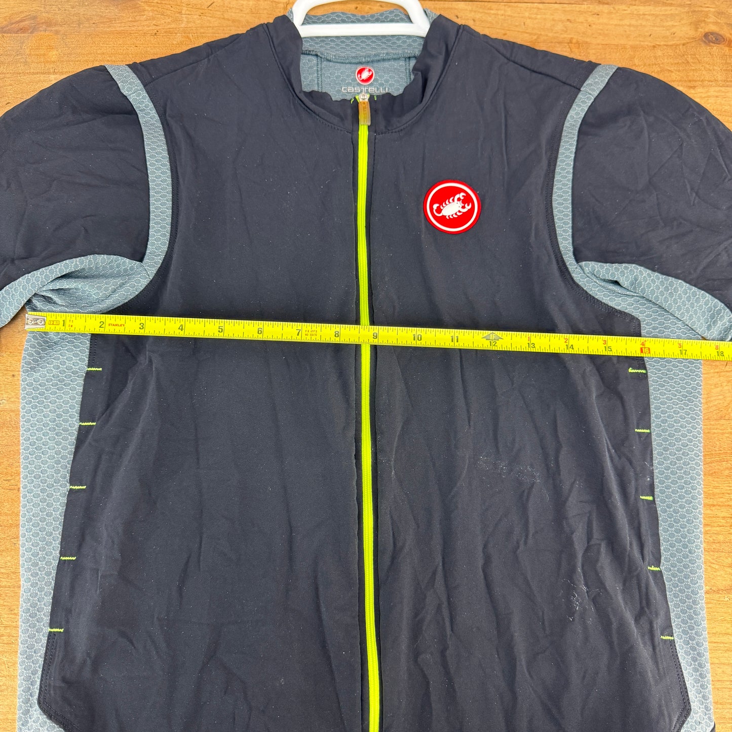 Castelli Black/Gray Men's Large Short Sleeve Cycling Jersey w/Pockets