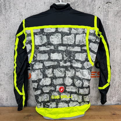 Castelli Pave Waterproof Men's Large Black/Grey/Yellow Cycling Jacket