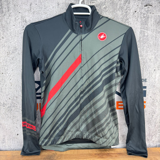 Castelli Green Men's Large Long Sleeve Cycling Jacket w/ Pockets