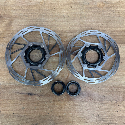 Low Mile!  SRAM Paceline X Center Lock 160/140 Pair Bike Brake Rotors 311g