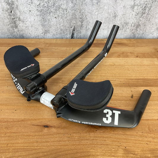 3T Brezza II Team J-Bend Carbon Extensions TT Triathlon Aero Bike Handlebar 245g