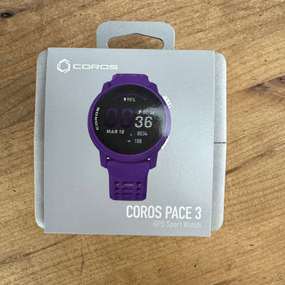 New! Coros Pace 3 GPS Sport Watch Violet Silicone Band 39g