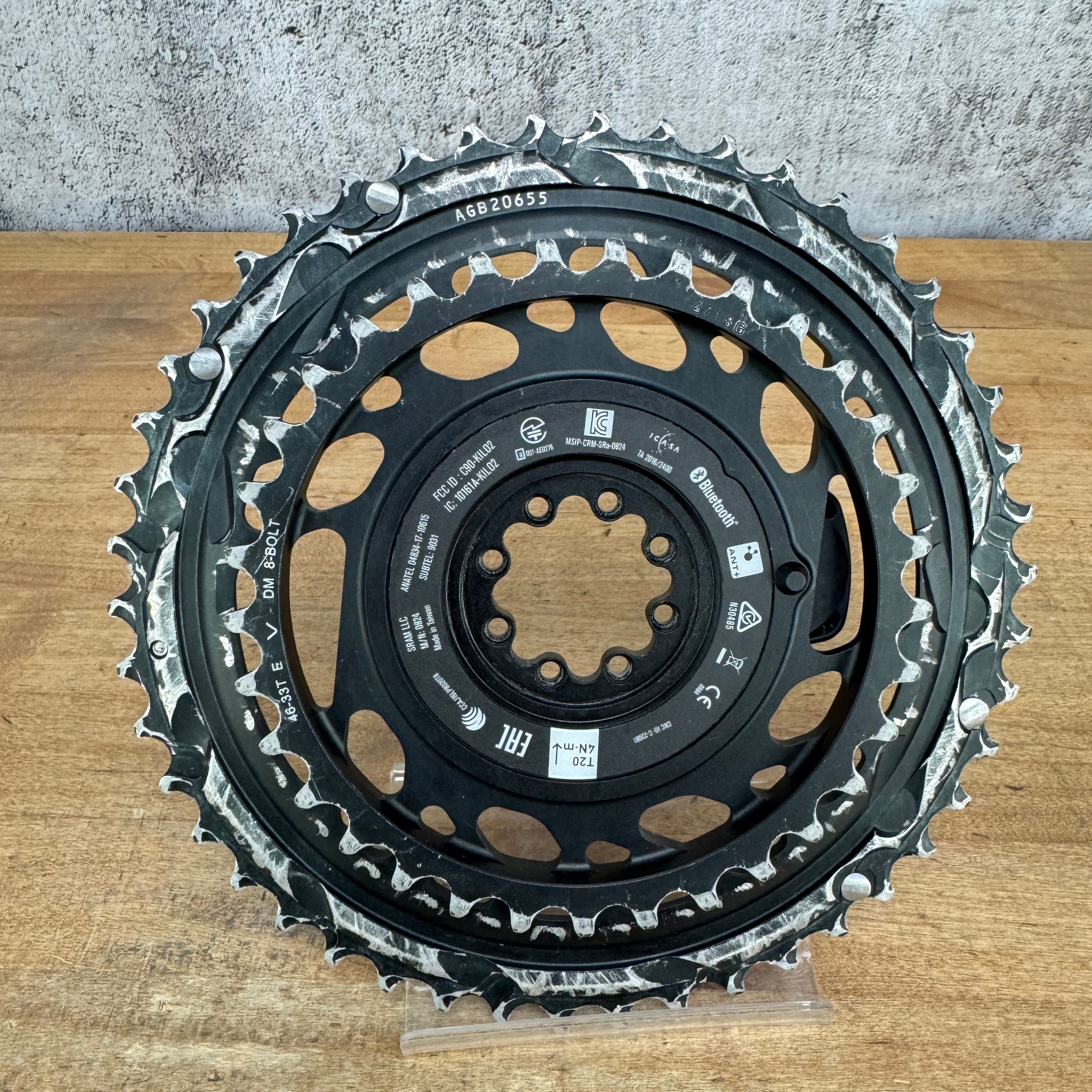 SRAM Red AXS D1 Quarq 46/33t 12-Speed 8-Bolt Power Meter Chainring