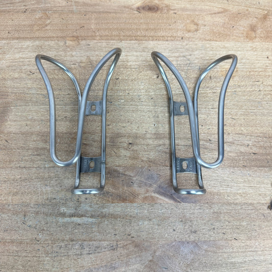 Pair King Cage SS Stainless Steel Bike Water Bottle Cages 87g
