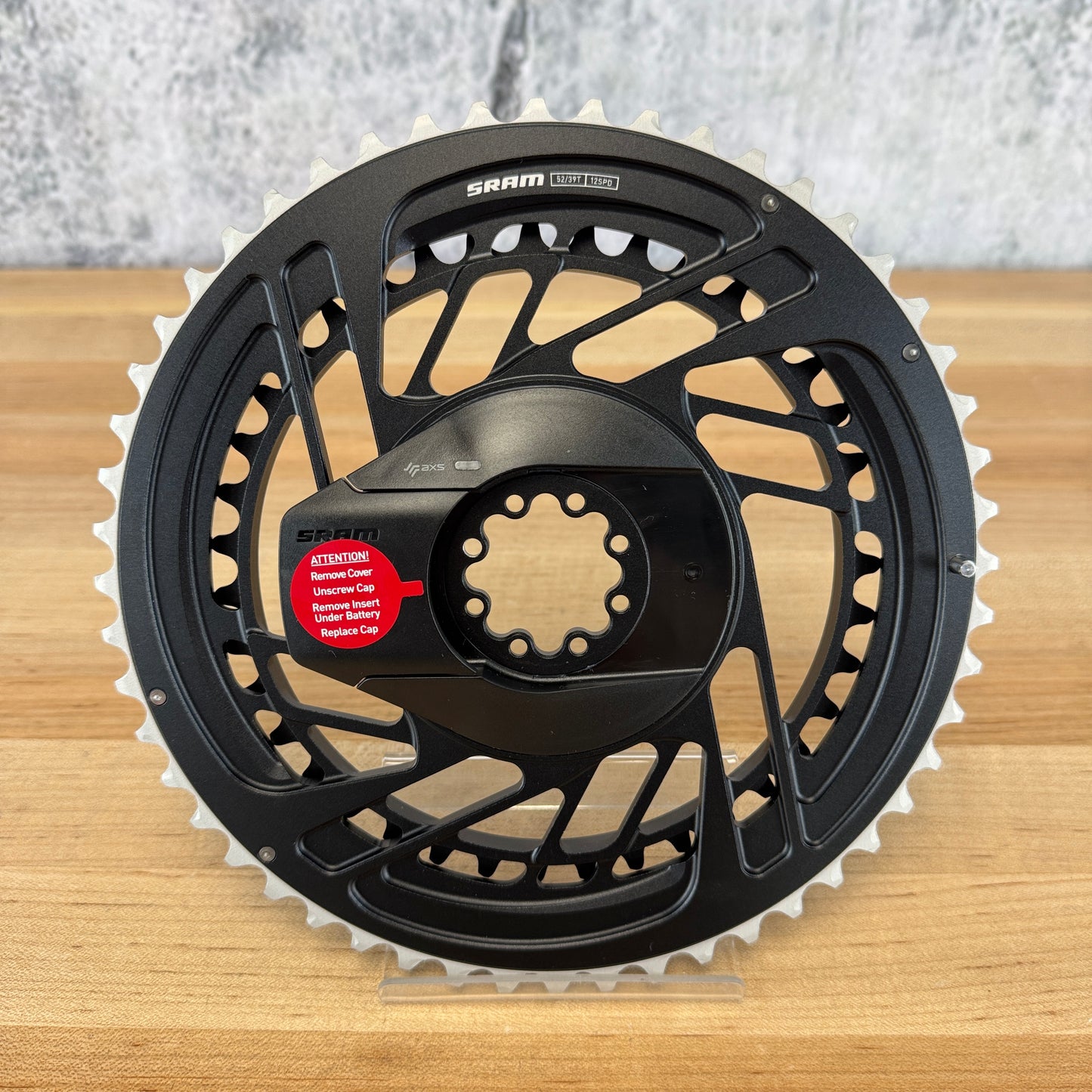 New! SRAM Red AXS E1 Quarq Power Meter 52/39t Black 12-Speed Chainring Set