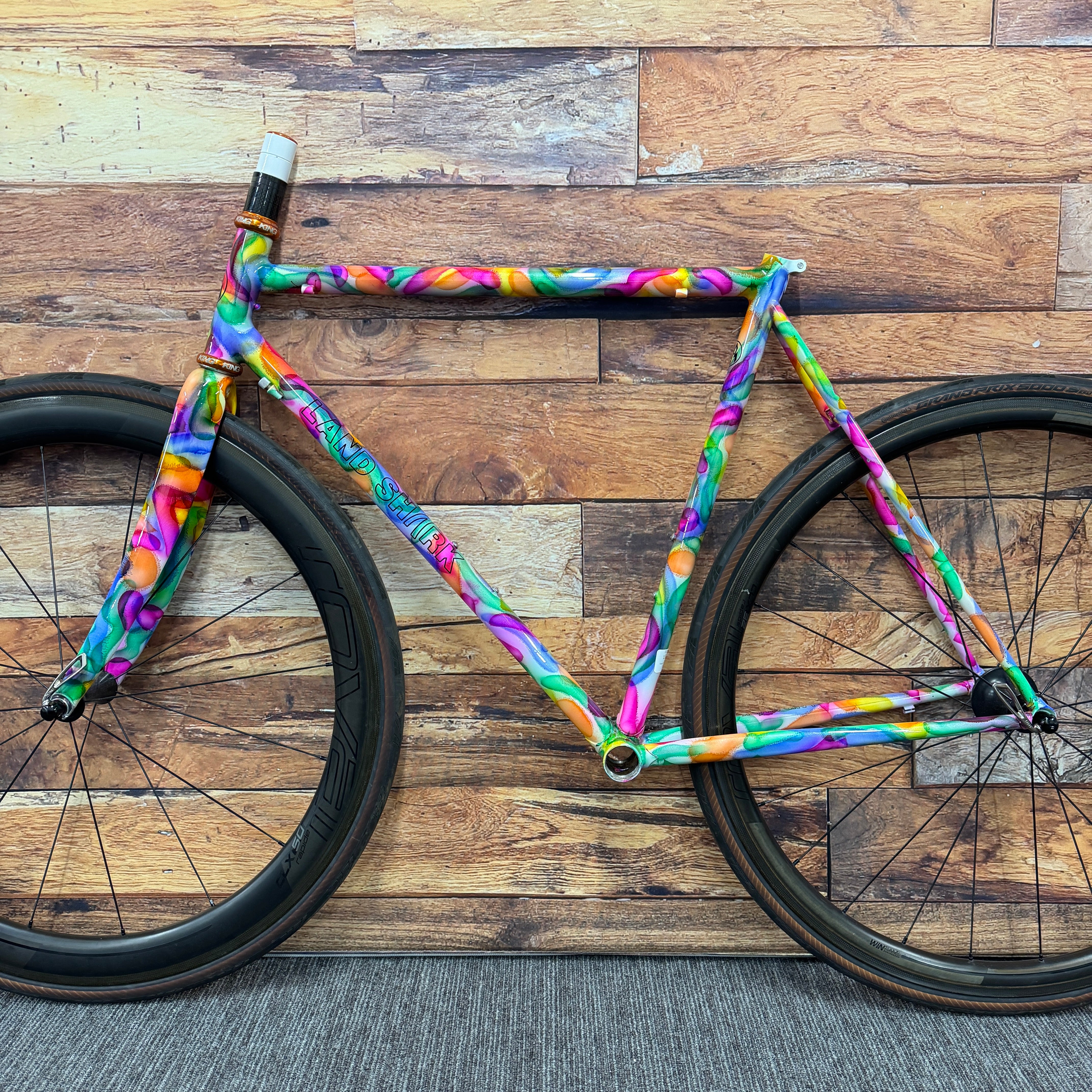 希少‼️  SHARK アイランドシャーク　ヴィンテージフレーム New! Landshark 54cm Rim Brake Steel Frameset 700c Chris King 2415g