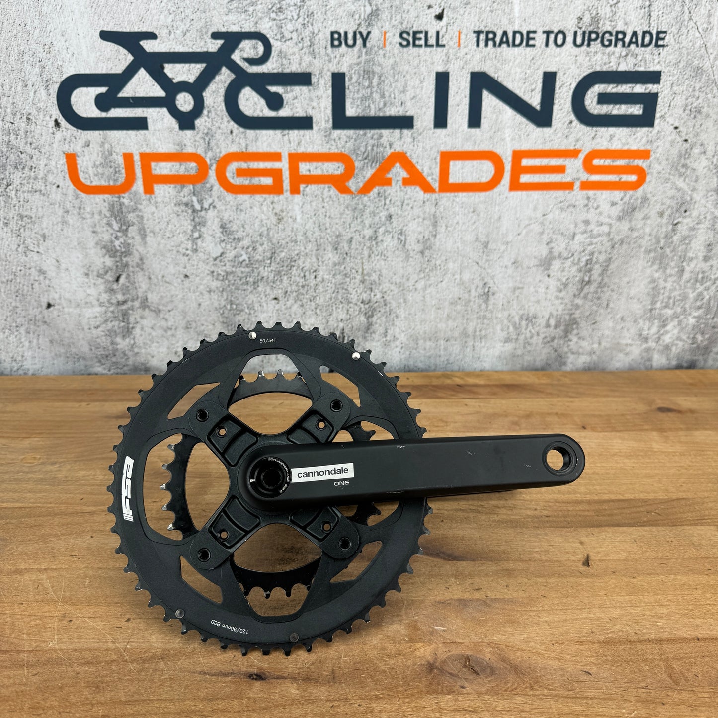 Low Mile! Cannondale One 172.5mm 50/34t Aluminum Crankset with Chainrings 813g
