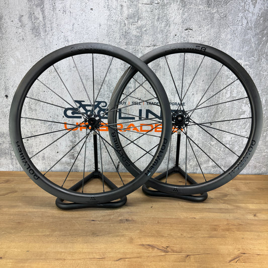 Low Mile! Polymer Venture 38 Carbon Tubeless Hookless Disc Wheelset 700c 1405g
