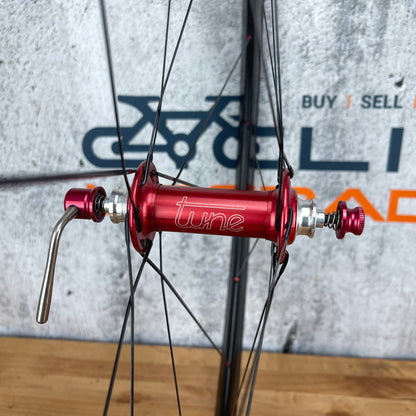 Nobium Alloy Tubular Wheelset 700c Rim Brake Tune Mig70 Mag180 Hubs Sapim CX-Ray